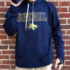 Men’s Small Champion Drexel Navy Blue Hoodie